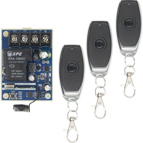 DC 12V 24V 36V 48V Smart 1CH 1 CH 30A Wireless Remote Control Light Motor Switch Relay Output Radio RF Transmitter Receiver