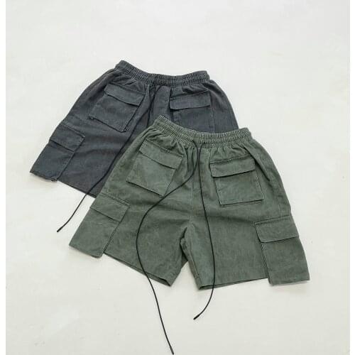 Best Quality Vintage Military Canvas Sweat Shorts Kanye Loose Fit Elastic Waist Six-Pocket Styling
