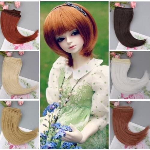 1pcs 20cm blonde brown natural colors bottom straight doll hairs for 1/3 1/4 bjd Blythe American Dolls DIY Accessories