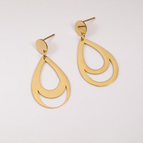 OUFEI Stainless Steel Earrings For Women Water Drop Earrings 2020 Fashion Jewelry Summer Accessories Bohemian Free Shipping