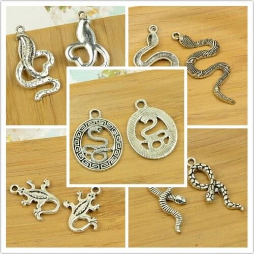 Snake/lizard alloy charms animal shape pendant antique silver DIY jewerly making accessories findings hot choker free shipping