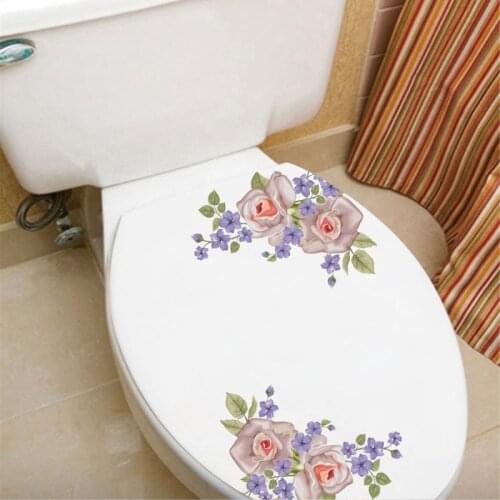 1 pcs Funny Novelty Flower Refrigerator Toilet Seat/Sticker/Decal Fashion 3D Wall Stikcers On The Wall Home Decoration
