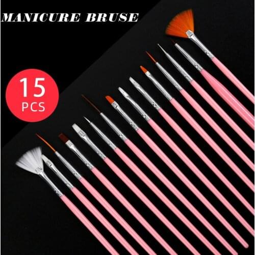 15Pcs Brushes for Manicure Full Set Nail Art Brush Nails Accessories Tool Drawing Brushes Equipment Painting Tools for Acrylic