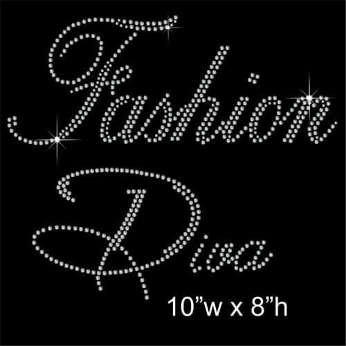 2pc/lot Fashion Diva sticker transfers design iron on transfer patches hot fix rhinestone transfer motifs fixing rhinestones