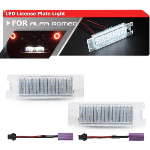 2PCs Canbus Led Number License Plate Lights Auto Replacement Bulb For Alfa Romeo 147 156 159 166 Giulietta Mito GT Spider MiTo