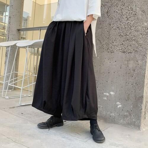 27-44 2020 Men Womens clothing Hair Stylist fashion street Pleated Wide Leg Pants Culotte Lantern Pants plus size Costumes