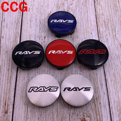 4pcs 56mm 60mm RAYS Car Logo emblem Wheel Center Hub black Cap Auto Rim badge refit dust-proof decoration cover sticker Styling