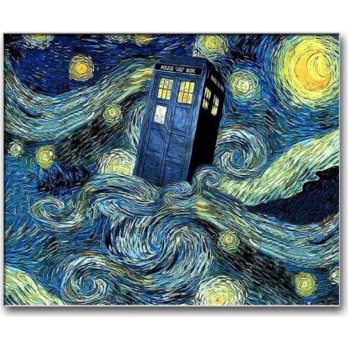 5D DIY Diamond Painting Van Gogh Starry Night Cross Stitch Full Diamond Embroidery “Doctor Who” Needlework Home Decoration