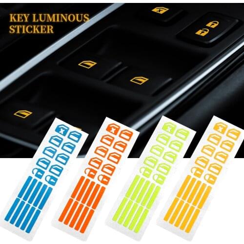 Car Door Window Luminous Button Sticker For Peugeot 107 206 207 208 301 306 307 308 406 407 408 508 2008 5008 car Accessories