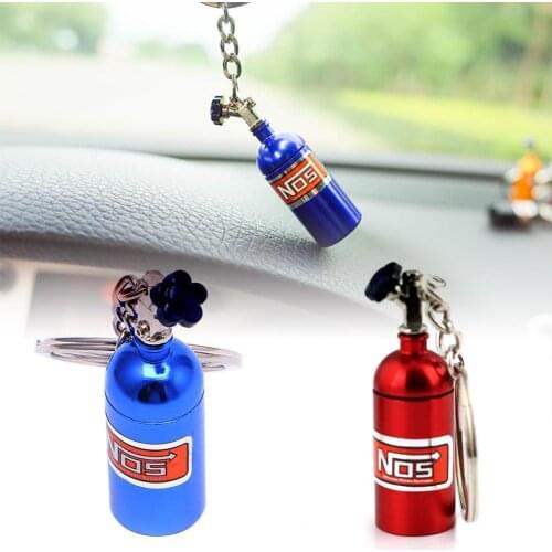 Vehicle Turbocharger NOS Turbo Nitrogen Bottle Metal Key Chain Ring Holder Car Keychain Pendant Jewelry Unique Keyring Holders