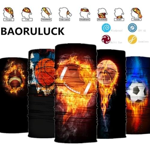Football Baseball Basketball Pattern Printed Face Mask Half Sun Dust Protection Scarf 3D Tube Mask Seamless Durable Face Bandana