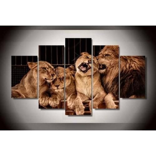 Unframed Printed Lion Zoo Canvas Painting On The Wall Art Modular Pictures Top-rated Cuadros Decor Wall Pictures For Living Room
