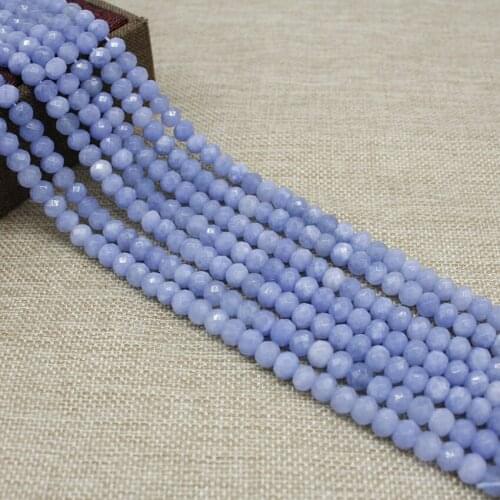 6x8mm Natural Faceted Abacus Loose Stone Beads For Jewelry Blue Jades Beads Imitated Aquamarines Diy Bracelet Earrings Necklace
