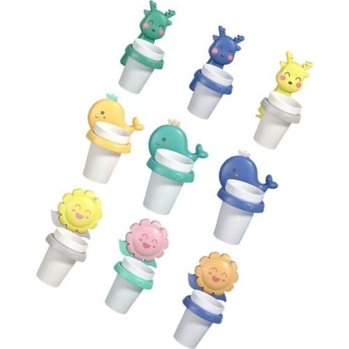 Toothbrush Cup Cartoon Shape Punch-free Plastic Cute Animal Toothbrushes Holder Kids Brushing Cups Punch-free Dental Mug Gift