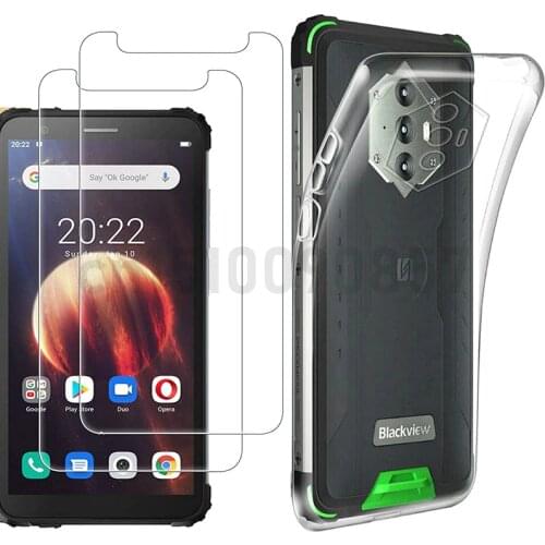 For Doogee X96 Pro Case For Blackview BV6600 Pro Cover + Screen Protector Tempered Glass Protective Film For Blackview BV6600