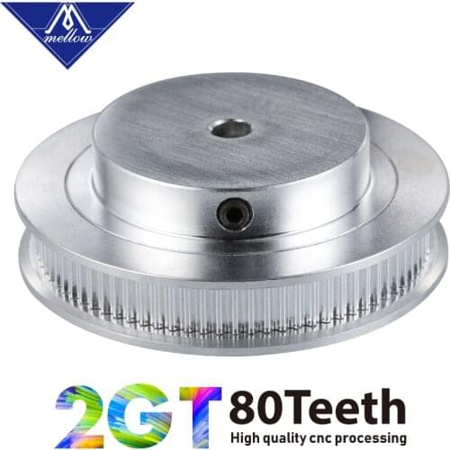 Mellow Voron 3D Printer Parts 80 Teeth 2GT Synchronous Pulley Bore 5mm For Width 6mm GT2 Timing Belt GT2 Pulley Belt 80Teeth 80T