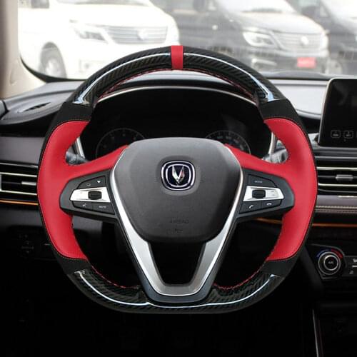 For Changan CS85 EADO DT cs75 DIY custom leather car interior steering wheel cover car accessories