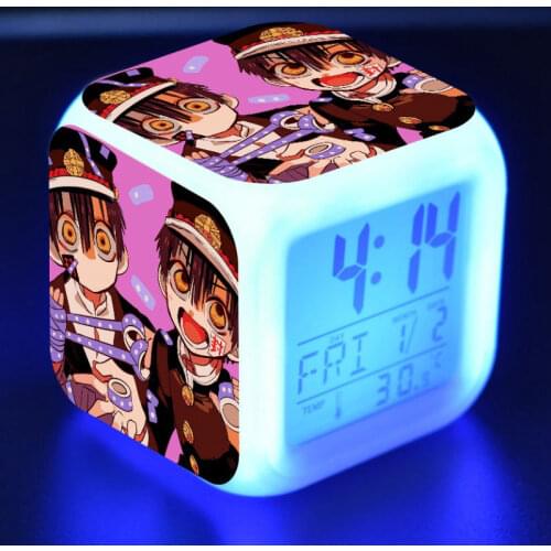 Funny LED Alarm Clock Flashing Colorful Touch Lights Flashing Toilet-Bound Hanako-kun Anime figures Toys for Kids