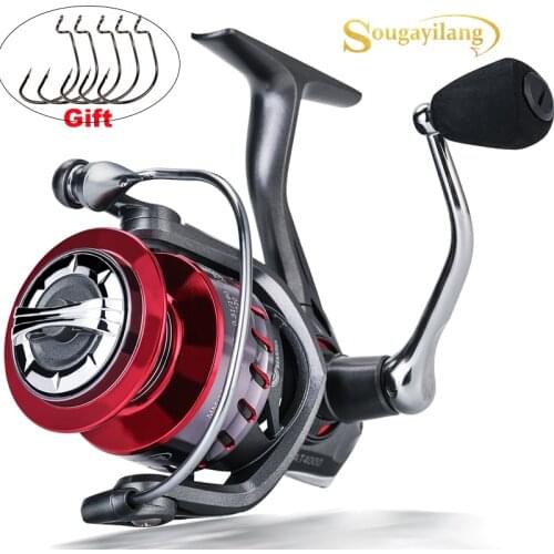 Sougayilang 9+1BB Fishing Reel 5.2:1/6.2:1 High Speed Gear Ratio Carp Spinning Reel Alluminum Spool for Freshwater/saltwater