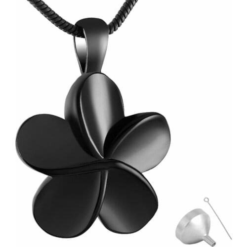 8026 Cremation Jewelry Stainless Steel Remembrance Five Flower Pendant Urn Necklace Ashes Memorial
