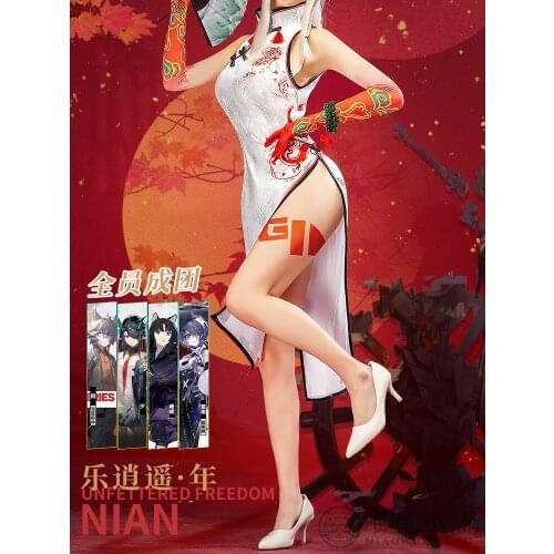 Anime Arknights Unfettered Freedom Nian Cosplay Costume Cheongsam Game Suit Dress Uniform Halloween Party Outfit For Women 2021