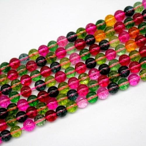 Colorful tourmaline frizzling crystal beads 6/8/10/12mm tourmaline beads diy jewelry making cordon bijoux