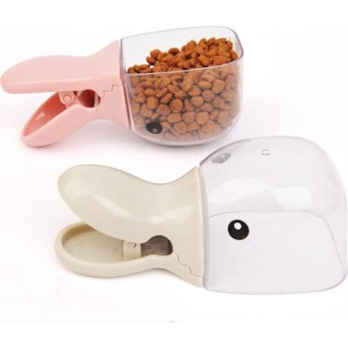 Cute Pet Food Spoon Measuring Cup Multifunction Food Bag Sealing Clip Pet Cat Dog Food Snack Feeding Cup Scoop Water Bowl