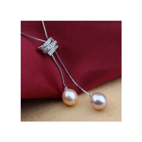 Fashion Waterdrop Natural Pearl Necklace Chain Tear-Drop Freshwater Multicolor Pearl Pendant Jewelry Women Gifts