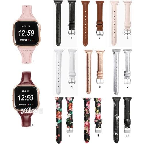 Fashion Slim Leather Watch Band Strap for Fitbit Versa 2 Smart Watch Wrist band for versa 1 Lite SE strap Correa