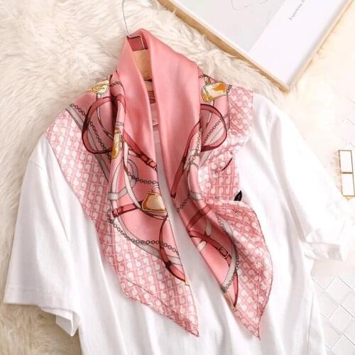 Fashion Women Neck Scarf For Hair Small Shawls Printed Bag Scarfs Female 70*70cm Cute Headband Head Scarves For Ladies Dropship
