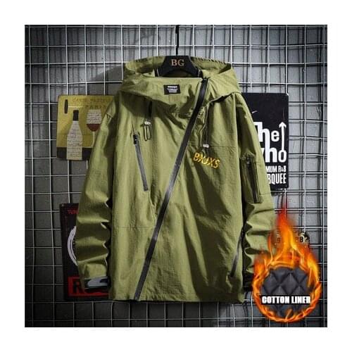 Men`s autumn winter loose hiking hooded Jacket mens windproof waterproof cotton trekking jackets men coat windbreaker