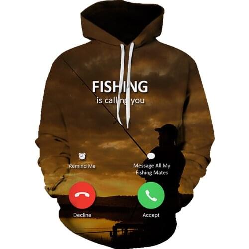 Autumn New Fishing mens hoodies 3D print Funny Carp Sweatshirts outdoor casual Sweatshirt Hoodie men Hip Hop oversized hoodie