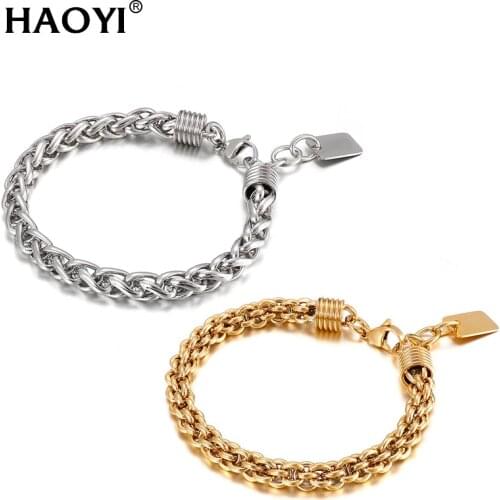 8mm Stainless Steel Box Bracelets For Men Couple Original Charm Watch Chain Bracelet ID Engraving Name Bangles Gift