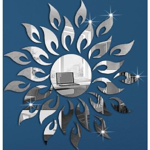 Real 3d wall stickers acrylicsticker decal round point circle diy mirror home decoration sofa background decoration bedroom