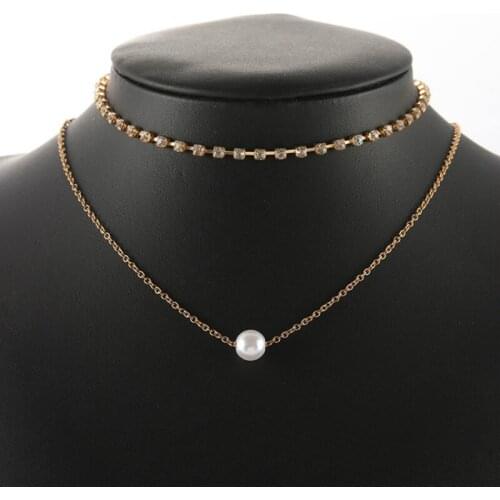 New Fashion Jewelry Statement Simulation Pearl Pendant Jewelry Wholesale Bijoux Femme Necklace Necklace Women Statement Necklace