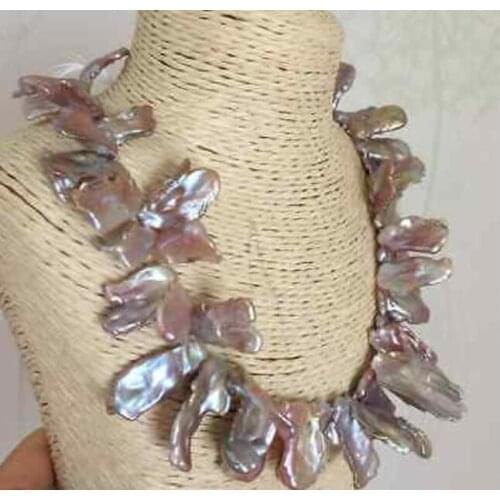Huge 15-20mm baroque lavender pearl necklace 18 inch