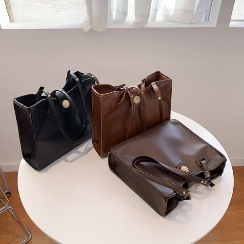 Simple Designer Branded Large PU Leather Shoulder Bags For Women 2020 Trend Handbags Female Travel Trending Hand Bag