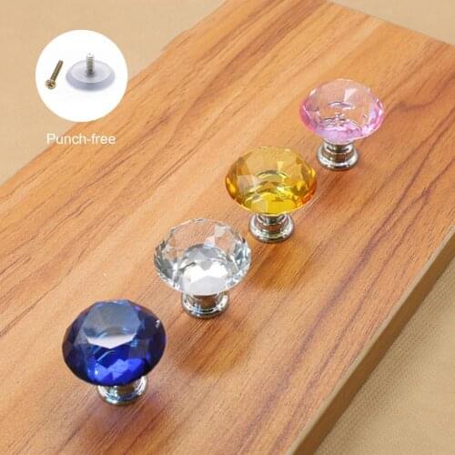 3x3x3cm 701 Diamond Shape Design Crystal Glass Knobs Cupboard Drawer Pulls Knobs Door Wardrobe Handles Furniture Hardware