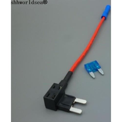 Shhworldsea 100Sets=100pcs fuse holder +100pcs car fuse Add A Circuit Fuse Tap Piggy Back MINI Blade Fuse Holder ATM APM 12v 24v