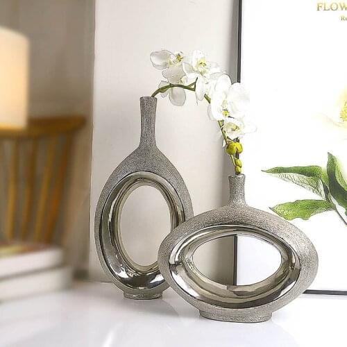 MODERN MINIMALIST LIVING ROOM STUDY MODEL ROOM CREATIVE FLOWER ARRANGEMENT HOME DECORATION CERAMIC VASE FLORAL DECORATION