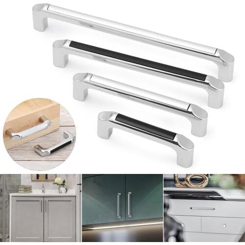 Modern Furniture Door Handles Simple Zinc Alloy Kitchen Cabinet Pull Handles Hardware Wardrobe Cupboard Handle Furniture Fitting
