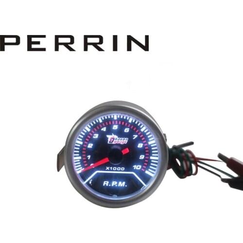 Tachometer Car Gauge 2" 52mm 0~10000 RPM TACHO Mechanical Meter Black Dial Face Silver Bezel Auto 12V