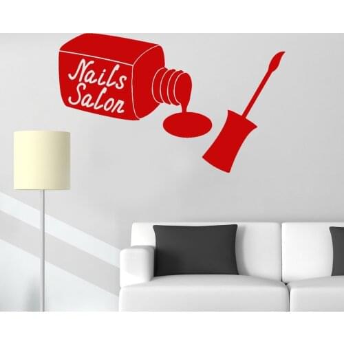 Manicure Beauty Vinyl Wall Stickers Decor Nails Salon Woman Girl Sticker Mural Waterproof Design Wallpaper DIY Poster SA279