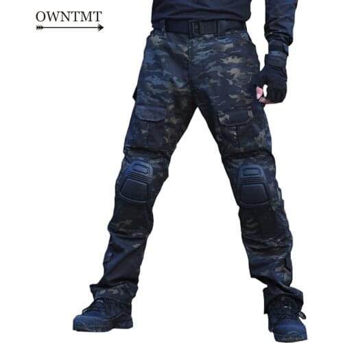 Multicam Airsoft Military Camouflage Pants Blind Hunting Clothing Tactical Cargo Pants with Knee Pads Army Combat Pants Fatigues