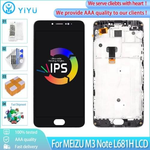 5.5" For Meizu M3 Note L681H LCD Touch Screen With Frame Tested Display Digitizer Panel Assembly Replacement Parts Free Tools