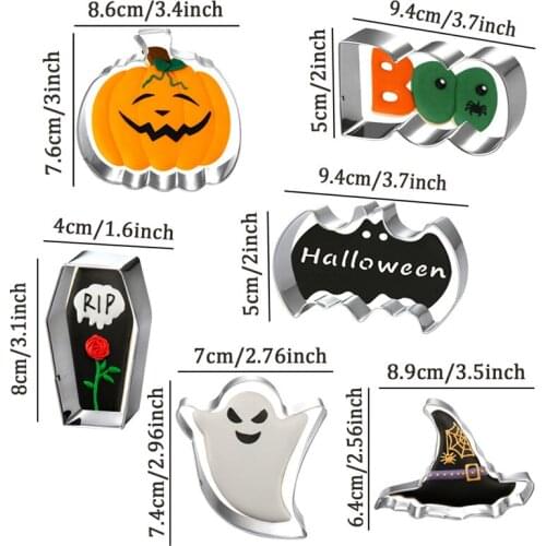 1Pcs Stainless Steel Halloween Bat Ghost Cookie Cutter Cake Decoration Fondant Cutters Baking Tool Cookies Mold Party Supplies