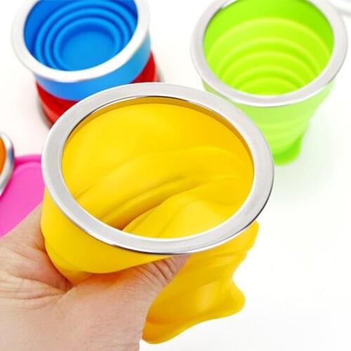 200mL Portable Silicone Telescopic Drinking Collapsible Folding Cup New Travel Camping