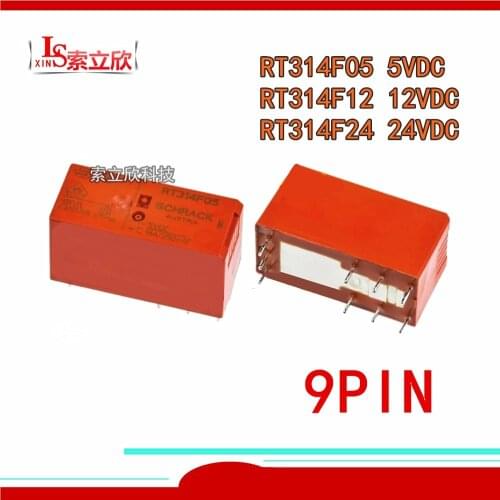 5PCS/LOT 100%Original New Relay RT314F05 5VDC RT314F12 12VDC RT314F24 24VDC RT314F12-12VDC 16A 250VAC 9PINS