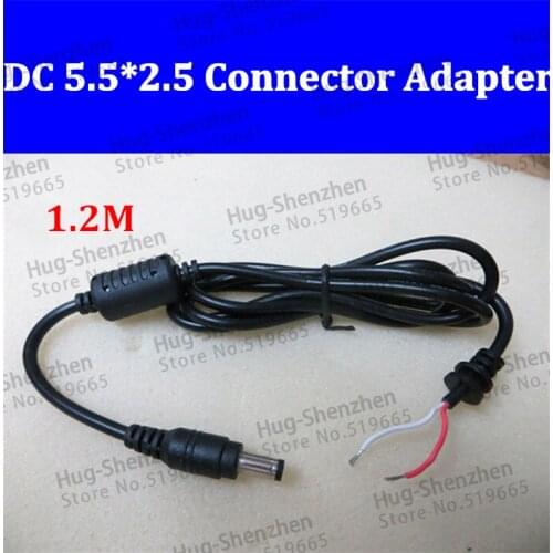 DC 5.5 x 2.5 Power Supply Plug Connector adapter With Cord / Cable For Toshiba Asus Laptop Adapter,1.2m 5Qty/lot