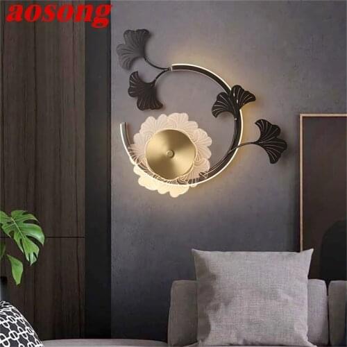 AOSONG Nordic Creative Wall Sconces Lamp Brass Contemporary Luxury LED Crystal Light For Home Decoration